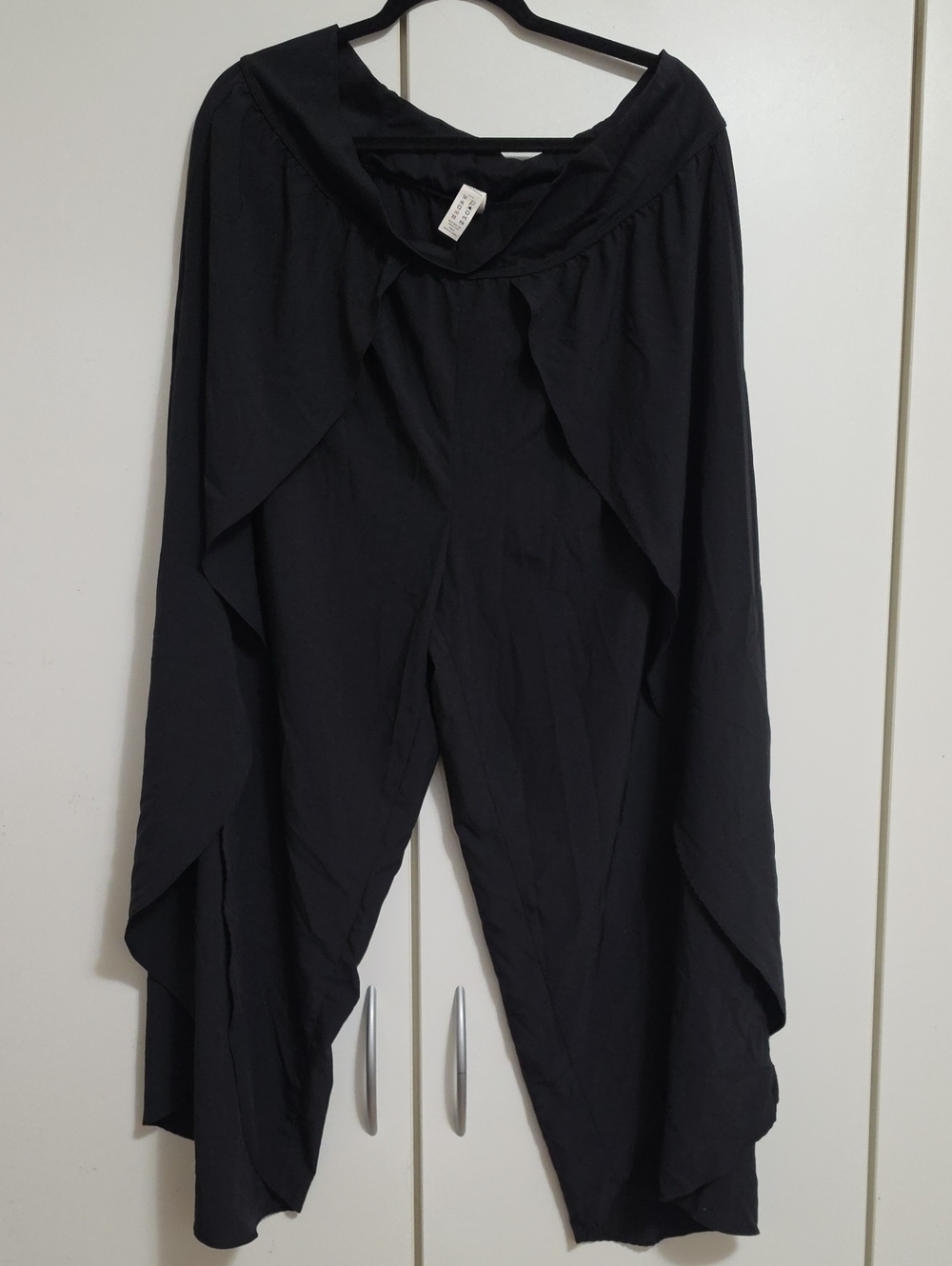 Black Draped Wide-Leg Pant (Great With A Swimsuit)